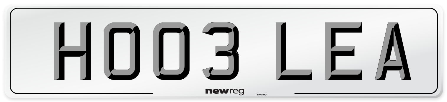 HO03 LEA Number Plate from New Reg